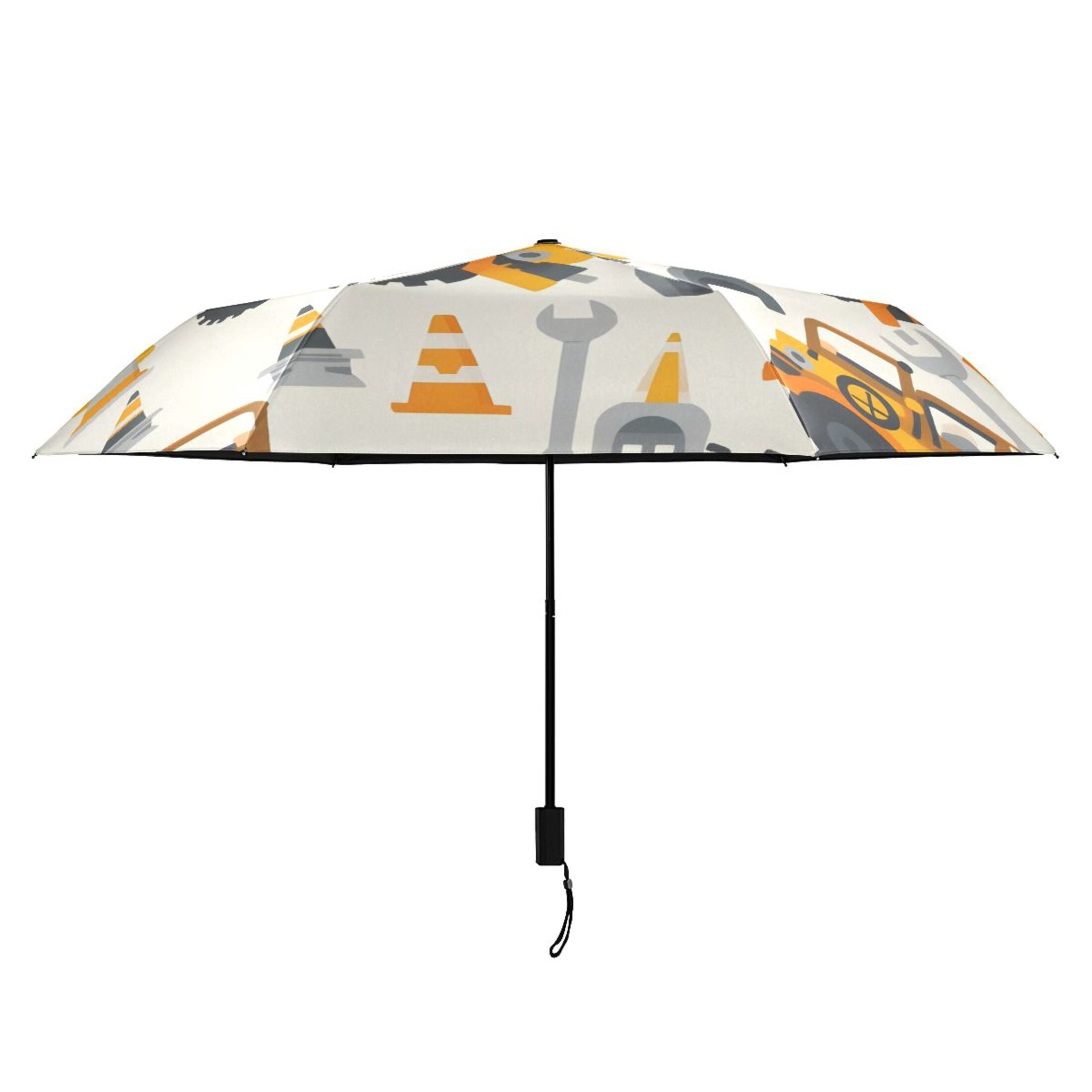 ALAZA Cartoon Vehicles Trucks UPF 50+ Compact Folding Umbrella for Rain Travel Umbrella Packable