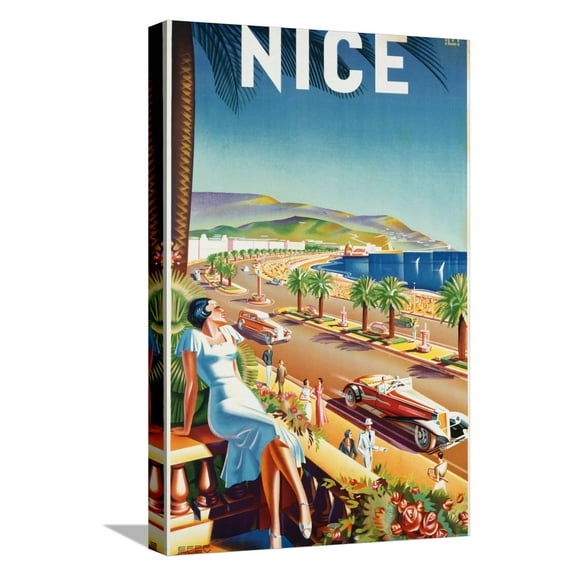 Art.com Nice, Ca, 1930 Stretched Canvas Print Wall Art by Eff d'Hey, 12" x 18"