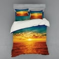 thumbnail image 2 of Ambesonne Exotic Bedding Set 3 Pcs, Sunset Seaside Clouds, Twin XL, Multicolor, 2 of 3