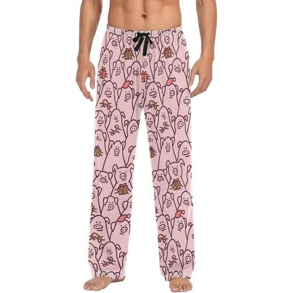 GZHJMY Pig Pajama Pants for Men, Lounge Pants Lightweight Men Pajama Bottoms with Drawstring Pockets, Christmas New Year Birthday Gifts, Medium