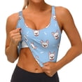 thumbnail image 3 of Fotbe French Bulldog Head Sujetador Deportivo Largo sin Aros para Mujer con Almohadillas y Soporte Medio, Transpirable y Absorbente, Camiseta Tipo Chaleco o Tank Top-Medium, 3 of 8