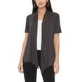 thumbnail image 2 of Women's Casual Short Sleeve Loose Fit Solid Cardigan (Pack of 2), 2 of 5