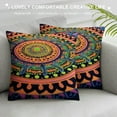 thumbnail image 3 of GOSMITH  New Blue Ombre Mandala Barmeri Large Floor Pillow Cover Cushion Meditation Seating Ottoman Throw Cover Hippie Decorative Zipped Bohemian Pouf Ottoman Pom Pom Cases Square, 3 of 5