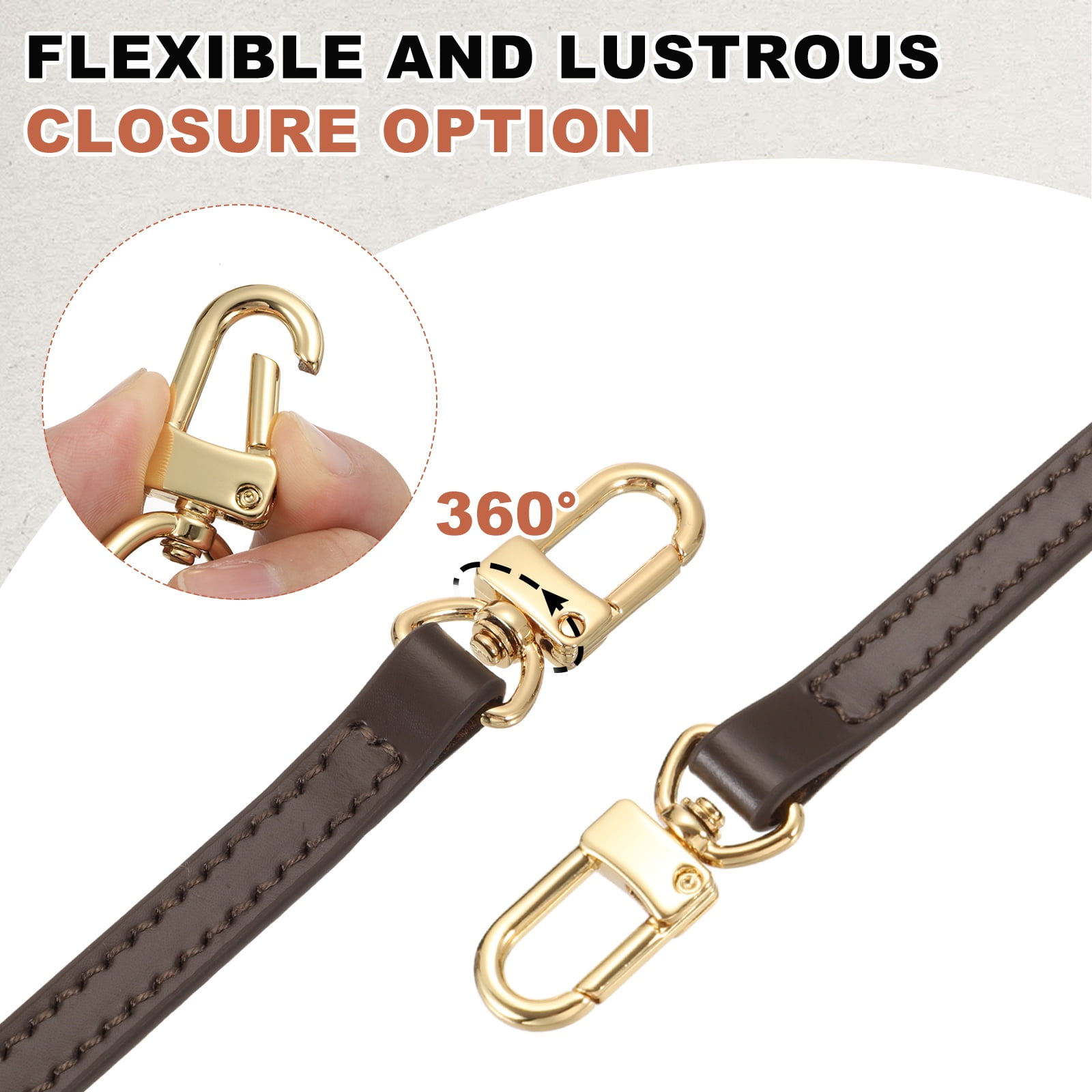 Uxcell 39.4 Inch Genuine Leather Purse Strap, 0.43 Inch Wide Shoulder Bag Strap Replacement Purse Straps Replacement for Women DIY Handbag Underarm Shoulder Bags, Brown