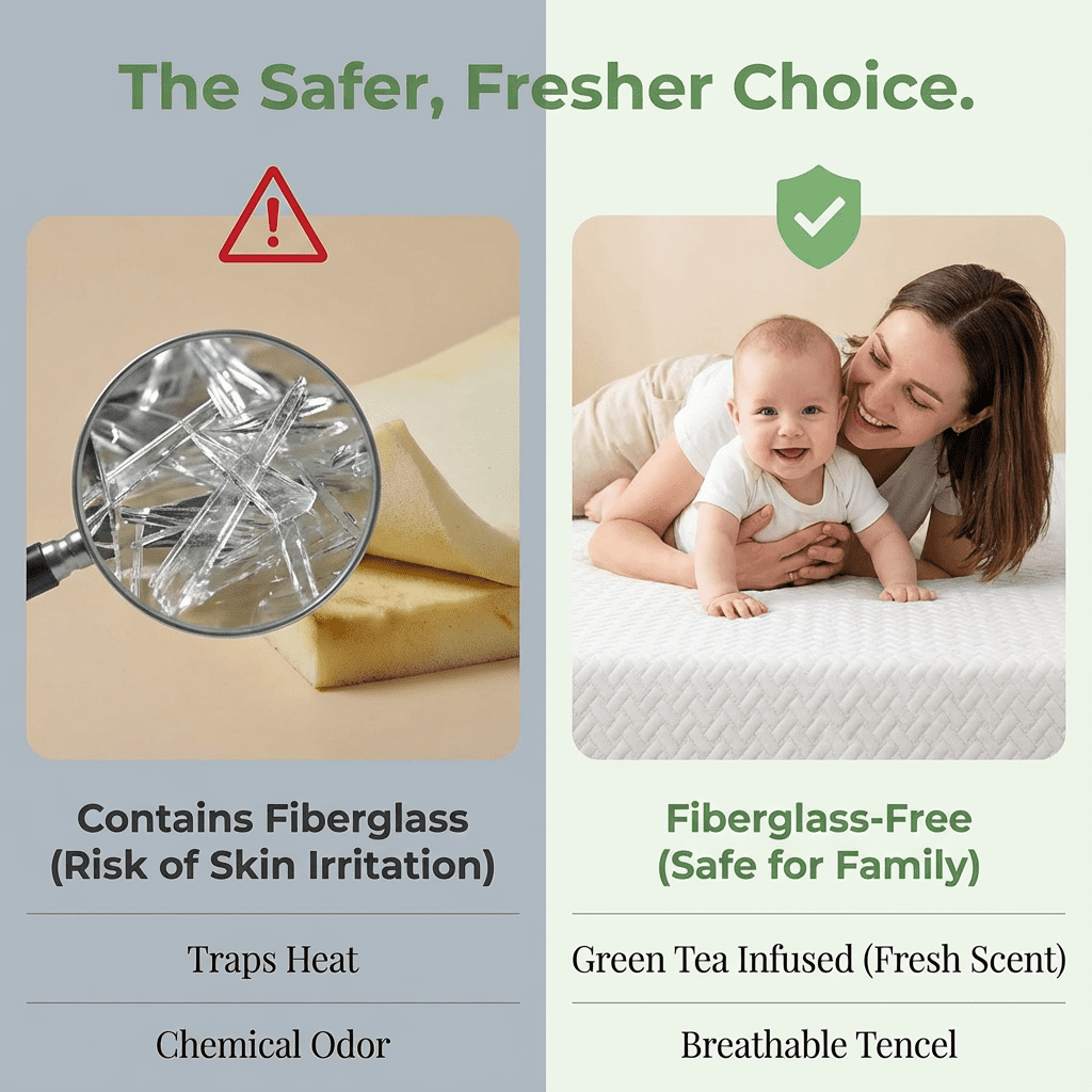 8 Inch Extra Firm/Medium Firm Memory Foam Mattress Full Size with Tencel Cover, Infused with Green Tea Gel, CertiPUR-US Certified, Fiberglass-Free