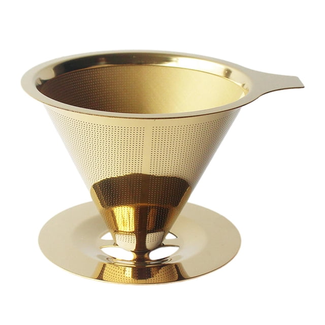 Filtros de café de acero inoxidable para café, accesorios de café, filtro de cono de Metal reutilizable de una sola taza para senderismo, café en perfecl Gotero de café