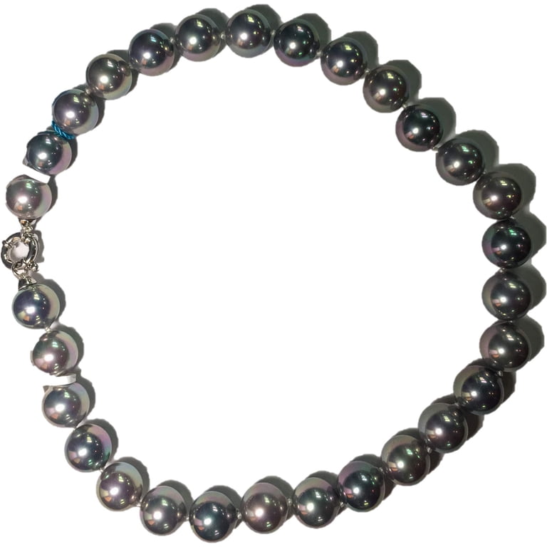JOIA DE MAJORCA, 14mm 18 inch Slate/Silver Multi-Hues Pearl