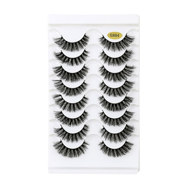 WIFKLSIIPG False Eyelashes Fluffys 8D Lashes Cat-Eye Wispy Lashes 8 Pairs Pack Dramatic Long Thick Volume Eye Lashs Multipacks