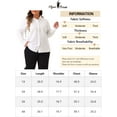 thumbnail image 6 of Agnes Orinda Women's Plus Size Button Down Shirts Cotton Stand Collar Long Sleeve Formal Solid Work Shirt Blouses Tops 2X White, 6 of 6