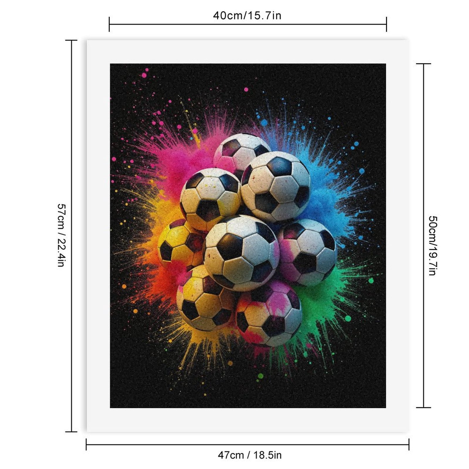 Paint By Numbers Kit for Adults Beginner - DIY Soccer Balls Colorful Explosion Canvas Painting Kits for Adults, Frameless Paint By Number for Adults for Home Wall Decor 16x20 Inch