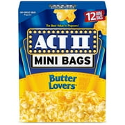 Act II Butter Lovers Flavor Microwave Popcorn, Mini Bags 14.39 oz 12 Count