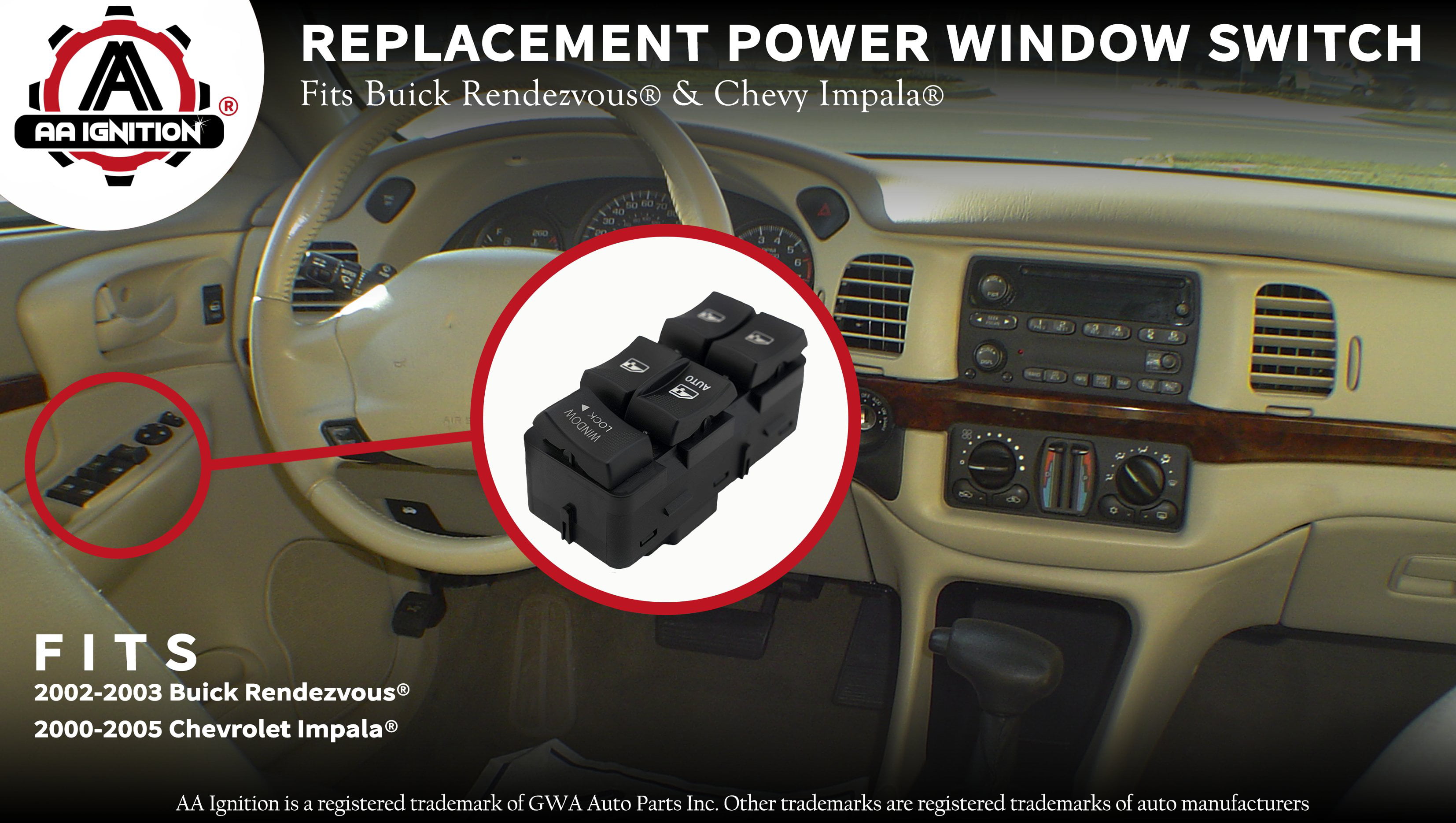 Interior Switches Power Window Master Switch Front Driver