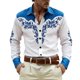thumbnail image 1 of Camisetas de Navidad de Manga Larga de los Hombres Imprimir de Moda Casual Manga Larga Turndown Collar Blusa para Primavera Invierno Al Aire Libre Diario, 1 of 4