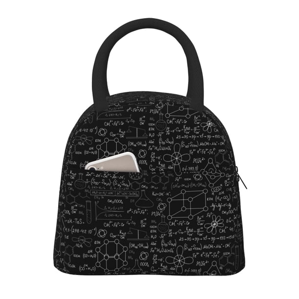 Fotbe Chemistry Formulas 3 Bolsa de Almuerzo con Estampado, Lonchera Aislada, Contenedor de Comida Reutilizable Tipo Cooler a Prueba de Fugas