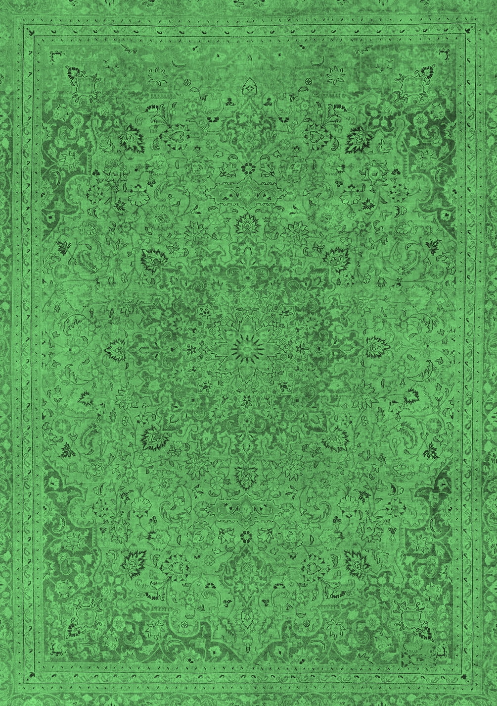 Ahgly Company Machine Washable Indoor Rectangle Abstract Emerald Green ...