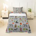 thumbnail image 2 of Manfei Wildlife Animal Twin Sheets, Cartoon Elephant Zbera Bedding, Gray, 3-Piece, 1 Flat Sheet, 1 Fitted Sheet and 1 Pillowcase, 2 of 6