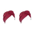 thumbnail image 3 of Hijab musulmán con nudo turbante Qarigey elástico Vino rojo, 3 of 6