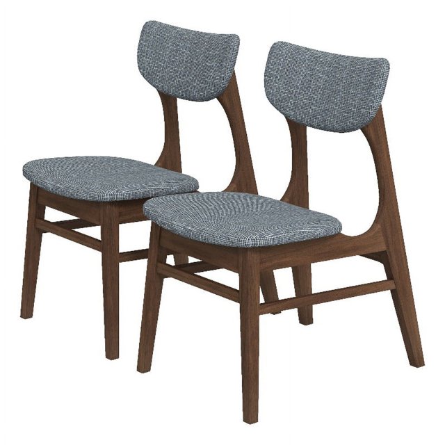 Ashcroft Chaises de Salle à Manger Mid-Century Modern, Gris (Ensemble de 2)