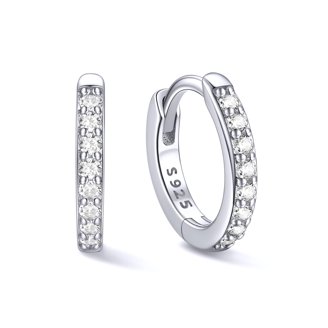 Senteria Orecchini A Cerchio Grandi Placcati Oro 14K | Modello Intrecciato Con Zirconia | Leggeri E Ipoallergenici, 40/50/60mm - 4