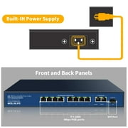 8-Port Gigabit Internet Unmanaged Poe Switch, Home Power over Ethernet Hub Router, Office Network Splitter with Fanless Metal Housing