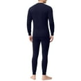 thumbnail image 5 of Men's Winter Thermal Base Layer Set, Golden Fleece Round Neck Long Sleeve Quick-Dry Top and Pants, Warm Sportswear For Fitness and Outdoor,Navy,XL, 5 of 5