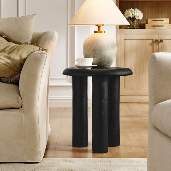 Mavina Mango Wood Side Table in Black