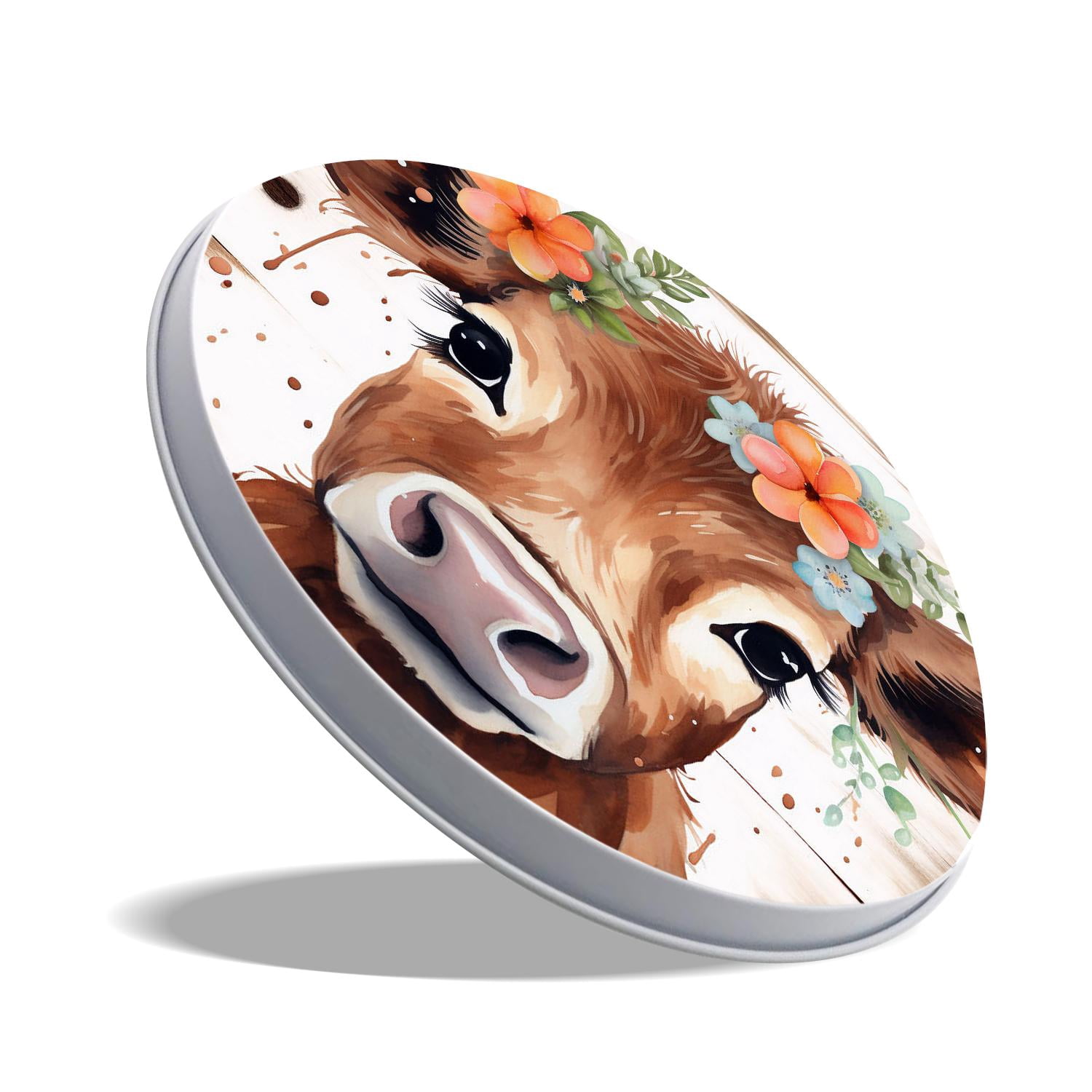 Stove Burner Covers 4 Pcs for ,Farmhouse Cow Wooden art, Round Gas Stove Burner Cover 8Inch And 10Inch