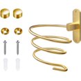 thumbnail image 6 of Hair Dryer Holder,Wall Mounted Spiral Hair Dryer Shelf,Bathroom Stainless Steel Hair Dryer Bracket,Self-Adhesive Hair Dryer Storage Rack (Gold), 6 of 15