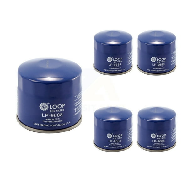 LOOP Engine Oil Filter (5 Pack) for Car Hyundai Kia Elantra Tucson Accent Subaru Sorento Santa Fe Sport Forte Soul Sonata Sportage Outback Mitsubishi Rio Kona Lancer GT Seltos Optima Rondo KLO-100092