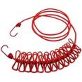 thumbnail image 1 of LAICAIW Corde à Linge Élastique Portable de Voyage Corde à Linge Réglable avec 12 Pinces à Linge pour Usage Extérieur et Intérieur (Rouge), 1 of 6