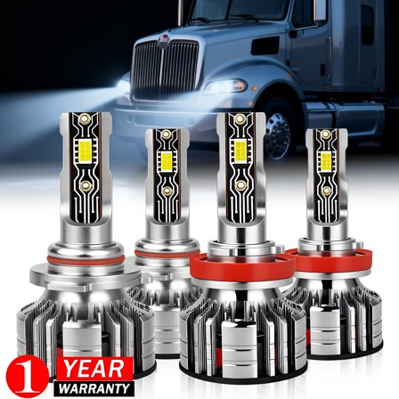 Fits Peterbilt 579 389 2008-2023 LED Front Headlight 9005 H11 High Low Beam 4Pack