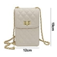 thumbnail image 2 of Bolso bandolera Blanco Simple, bolso de hombro para niña, mini bolso para teléfono móvil con cadena a la moda, 2 of 6