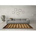 thumbnail image 3 of Ahgly Company Indoor Round Abstract Brown Modern Area Rugs, 3' Round, 3 of 4