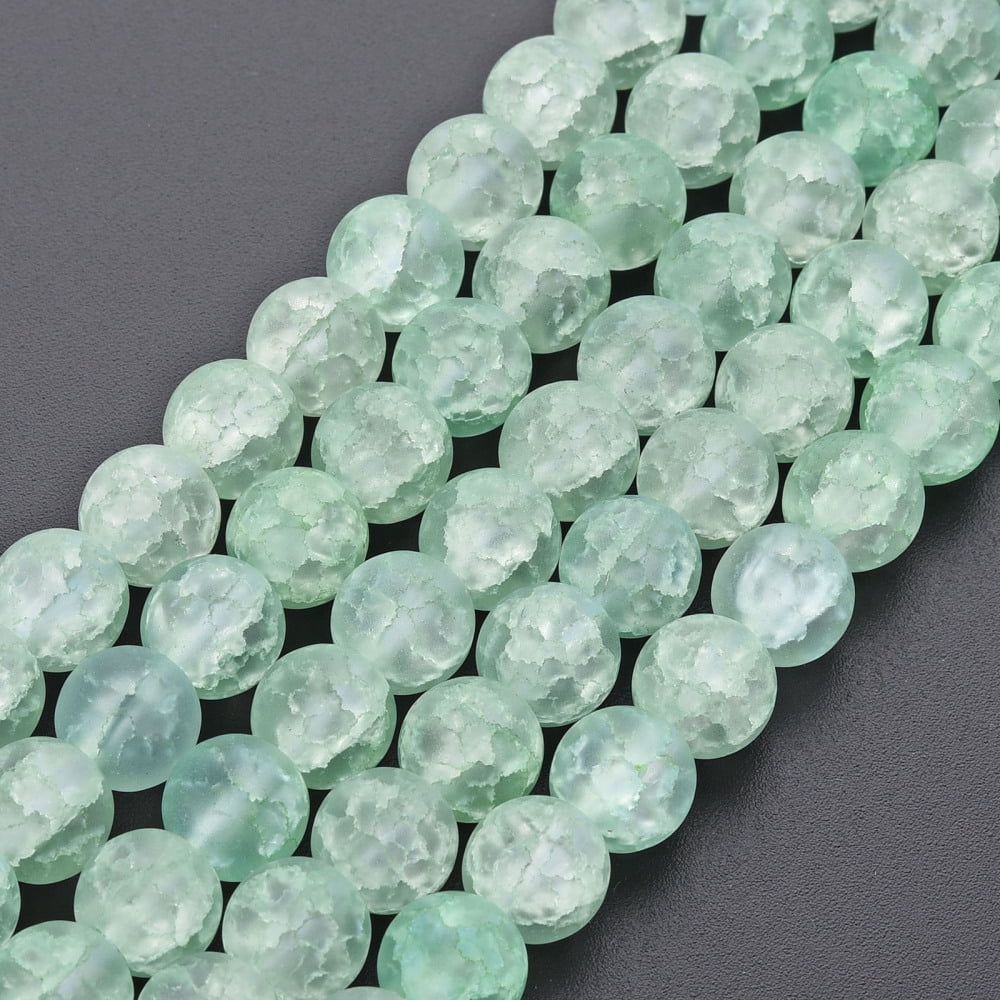 10 Strand Glass Beads Strands Frosted Round Mixed Color 8mm Hole: 1.2mm about 50~51pcs/strand 15.35 inch(39cm)