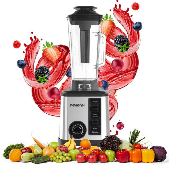 Licuadora Profesional Nevashel AD-03 Gran Capacidad y Potencia 3L Silver