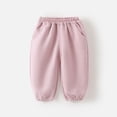 thumbnail image 2 of Likimi Toddler Girls Sweatpants With Pocket Elastic Waistband Solid Color Relaxed Fit Spring Autumn Comfortable Trousers Pink Size 2-3 Years, 2 of 9