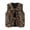 Dark Brown, variant on Aojekbee Women's Leopard Print Waistcoat Bowknot Front Sleeveless V-Neck Vest Casual Jacket Cardigan