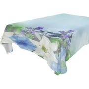 SKYSONIC 60"x60" Square Tablecloth with Flower Background-3 Prints, Anti-Wrinkle and Smooth Table Cloth for Kitchen/Home/Dinning Wedding Decoration