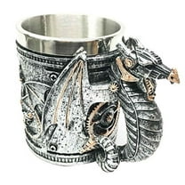 Silver Sky Surfer Steampunk Cyborg Robotic Dragon Beer Stein Tankard Coffee Cup Mug