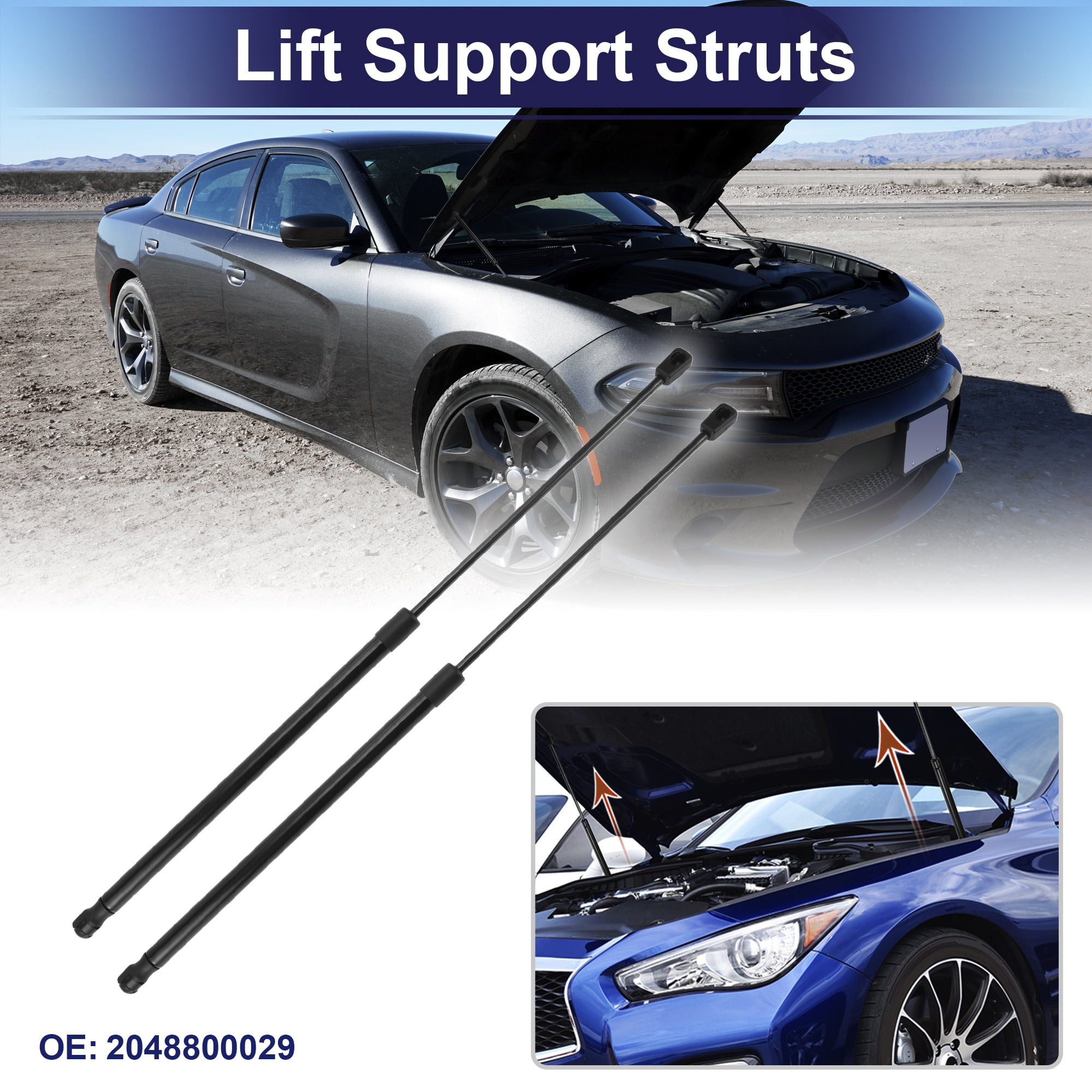 Unique Bargains 2Pcs Front Hood Lift Support Struts for Mercedes E-CLASS Sedan 2012-2014