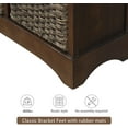 thumbnail image 6 of Storage Cabinet with 2 Drawers and 4 Classic Rattan Storage Baskets, Rustic Style Console Tables & Sideboards for Living Room & Dining Room, 28" L x 11.8" W x 28" H Espresso, 6 of 8