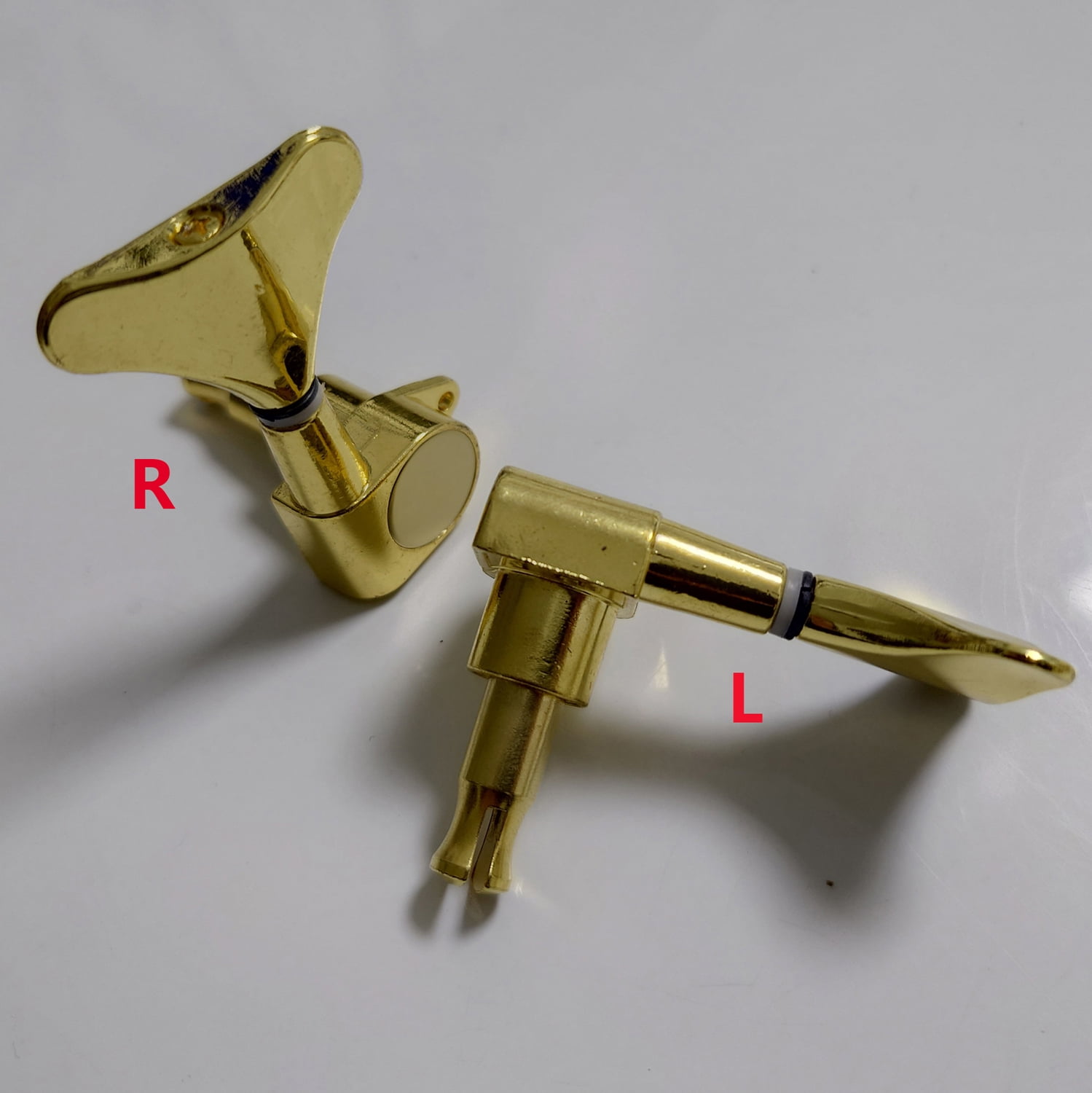 Gold Closed Electric Bass Tuning Pegs Left & Right Tuners Set for 2L 2R String Configuration Bass Guitar