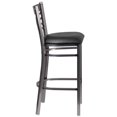 thumbnail image 3 of HERCULES Series Clear Coated ''X'' Back Metal Restaurant Barstool - Black Vinyl Seat, 3 of 9