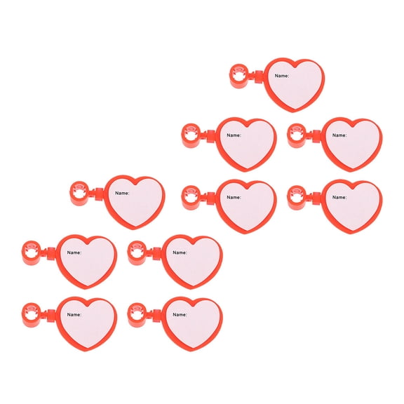 LOLIPPYY Heart Labels Stethoscope Name Cards Red Plastic 10pcs