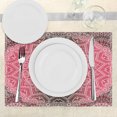 thumbnail image 3 of Ambesonne Mandala Place Mats Set of 4, Retro Bohemian Ombre, Standard Size, Hot Pink and Brown, 3 of 6