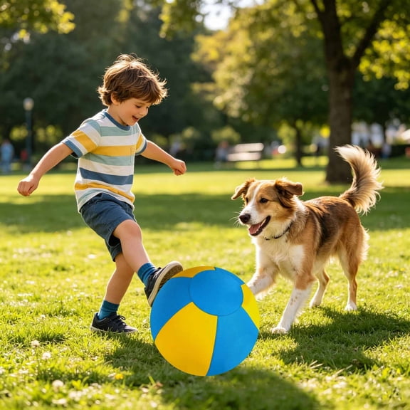 Interactive Herding Ball for Dogs Durable Tear-Resistant Training Toy High-Energy Exercise Ball for Outdoor Backyard Play Mental Stimulation