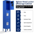 thumbnail image 6 of 66’’ Metal Lockers for Employees, Locking Storage Cabinet with Doors & Hooks, 3 Door Cabinet for Gym School Home Office Garage, Heavy Duty (Blue), 6 of 9