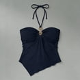 thumbnail image 7 of YUGYXL Halter Neck Tank Tops for Women Sleeveless Solid Color Bandeau Top Asymmetrical Hem Summer Fashion Outfits L, 7 of 7