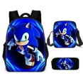 thumbnail image 2 of SONIC Mochila Conjunto De Tres Piezas Bolso De Hombro Estuche De Lápices De Escuela Primaria Estudiante Bolsa Papelería Dibujos Animados Erizo, 2 of 3