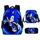 thumbnail image 3 of SONIC Mochila Conjunto De Tres Piezas Bolso De Hombro Estuche De Lápices De Escuela Primaria Estudiante Bolsa Papelería Dibujos Animados Erizo, 3 of 4
